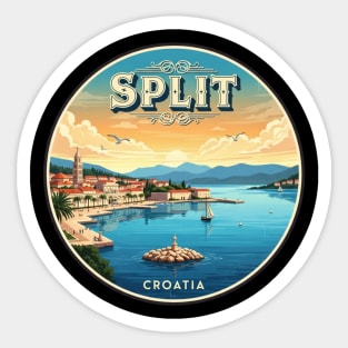 Split Croatia Europe Vintage Travel Badge Sticker